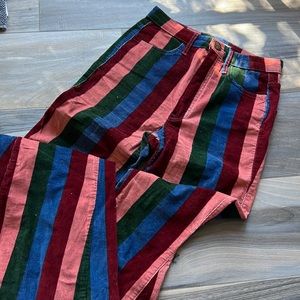 high rise corduroy flare leg pant